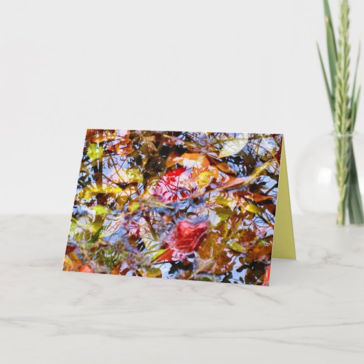 葉カラフルの形状ツリーの反射 カード (正面)