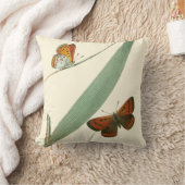 葉カラフルを舞うのまわりに蝶 クッション (ブランケット)