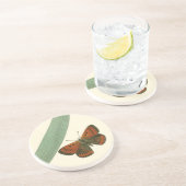 葉カラフルを舞うのまわりに蝶 コースター (側面)