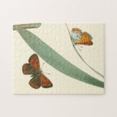 葉カラフルを舞うのまわりに蝶 ジグソーパズル (横)