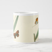 葉カラフルを舞うのまわりに蝶 ジャンボコーヒーマグカップ (正面)