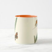 葉カラフルを舞うのまわりに蝶 マグカップ (中央)