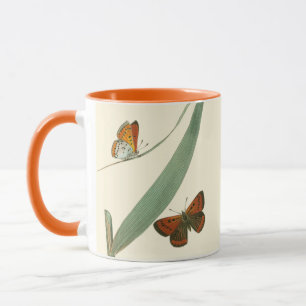 葉カラフルを舞うのまわりに蝶 マグカップ