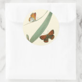 葉カラフルを舞うのまわりに蝶 ラウンドシール (バッグ)