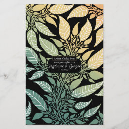 葉カラフルデザイン石鹸ラップ紙シート