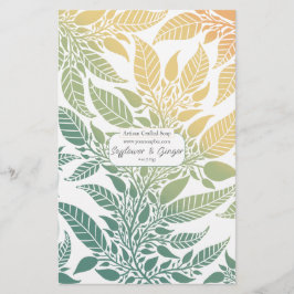 葉カラフルデザイン石鹸ラップ紙シート