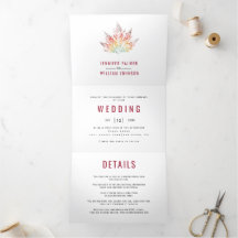 葉カラフルプリントブルゴーニュ赤秋の結婚式