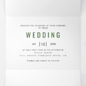 葉カラフルプリントモスグリーン秋の結婚式 三つ折り招待状 (内部中)