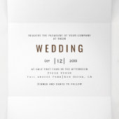 葉カラフルプリント茶色秋の結婚式 三つ折り招待状 (内部中)