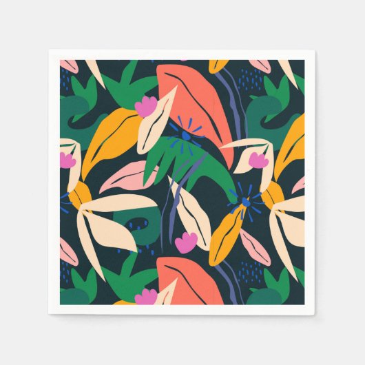 葉カラフル型 スタンダードカクテルナプキン (正面)