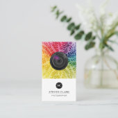 葉カラフル模様 |カメラレンズ 名刺 (スタンド正面)
