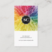 葉カラフル模様 |カメラレンズ 名刺 (裏面)