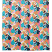 葉カラフル状 シャワーカーテン (正面)