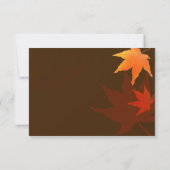 葉カラフル秋の結婚式RSVPカード 出欠カード (裏面)