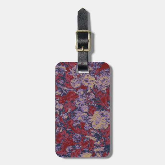 葉カラフル花迷彩模様 ラゲッジタグ (正面縦)