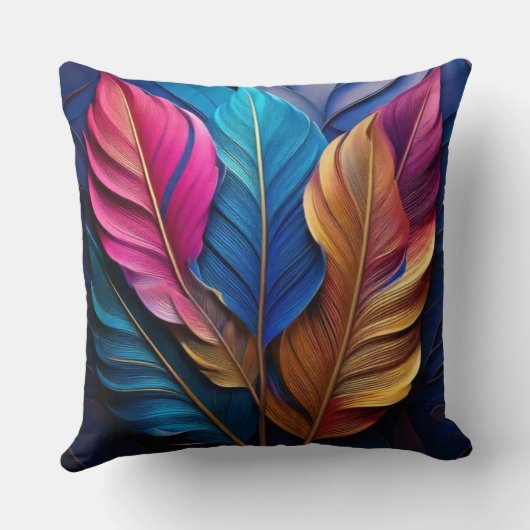 葉カラフル クッション (裏面)