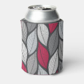 葉カラフル：手描きシームレスパターン。 缶クーラー (缶裏面)