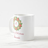 葉クリスマス コーヒーマグカップ (正面左)
