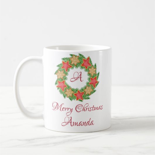葉クリスマス コーヒーマグカップ (左)