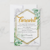 葉グリッター離れの同僚の別れのカード サンキューカード (正面)