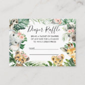 葉サファリ赤ちゃんシャワーおむつラッフルインサート 名刺 (正面)