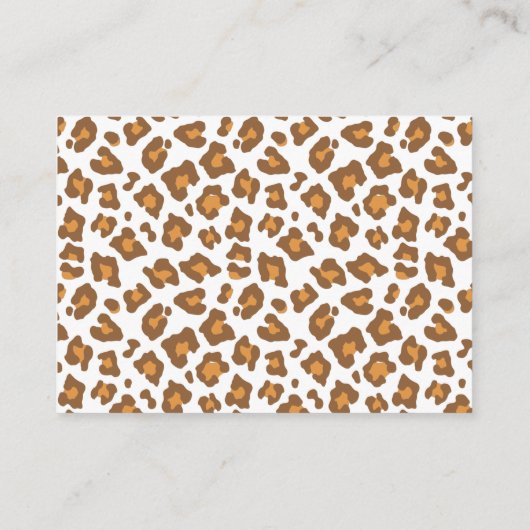 葉サファリ赤ちゃんシャワーおむつラッフルインサート 名刺 (裏面)