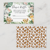 葉サファリ赤ちゃんシャワーおむつラッフルインサート 名刺 (正面/裏面)