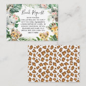 葉サファリ赤ちゃんシャワーブックリクエストの挿入 名刺 (正面/裏面)