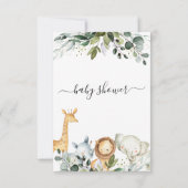 葉サファリ赤ちゃんシャワーブックリクエストの挿入 招待状 (裏面)