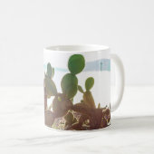 葉サボテンの屋外にフレアライトiの植物 コーヒーマグカップ (正面右)