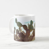 葉サボテンの屋外にフレアライトiの植物 コーヒーマグカップ (正面左)