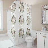 葉チョーク素朴ウッド シャワーカーテン (インサイチュ)