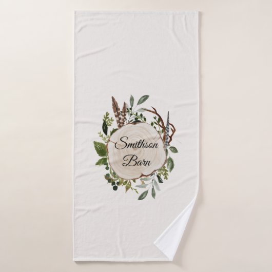 葉チョーク素朴ウッド バスタオル (バスタオル)