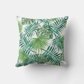 葉デザインモダン装飾用クッション緑と白 クッション (裏面)