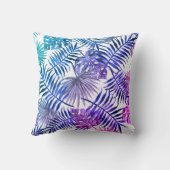 葉デザインモダン装飾用クッション青と紫 クッション (裏面)