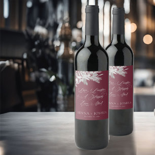 葉デュエットブルゴーニュ灰色の植物性結婚のトースト ワインラベル