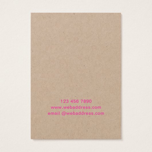 葉ネックレスクラフトジュエリーディスプレイカード (裏面)