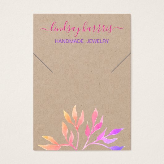 葉ネックレスクラフトジュエリーディスプレイカード (正面)