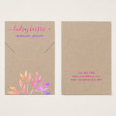 葉ネックレスクラフトジュエリーディスプレイカード (正面&裏面)