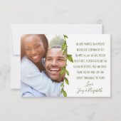 葉ハート結婚植物体落ち込み 案内状 (裏面)