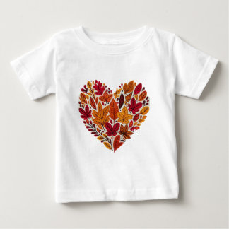 葉ハート ベビーTシャツ