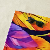 葉パターカラフルンのアートワーク ビーチタオル (インサイチュ)