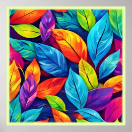 葉パターカラフルンのアートワーク ポスター