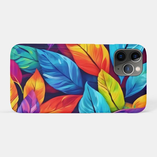 葉パターカラフルンのアートワーク Case-Mate iPhoneケース (裏面(横))