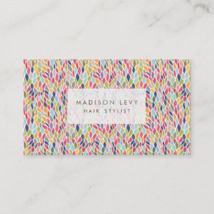 葉パターンヘアサロンスタイリストアポイントメント 予約カード