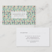 葉パターンヘアサロンスタイリストアポイントメント 予約カード (正面/裏面)