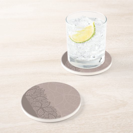 葉パターンボーダーおよび背景 コースター (側面)