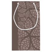 葉パターンボーダーおよび背景 スモールペーパーバッグ (裏面)