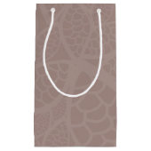 葉パターンボーダーおよび背景 スモールペーパーバッグ (正面)