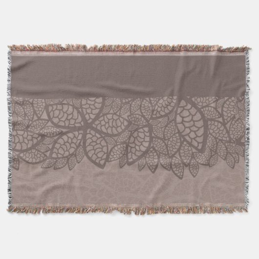 葉パターンボーダーおよび背景 スローブランケット (正面)